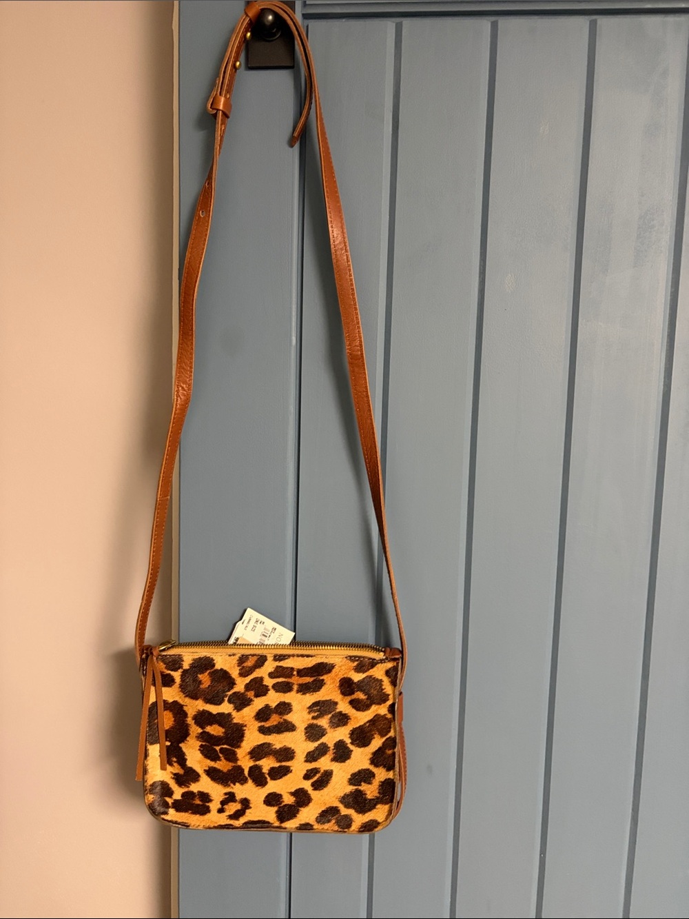 Madewell Leopard Print Crossbody in Brown and Tan